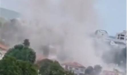 بالفيديو... صاروخ "حزب الله" أصاب مبنى في كريات شمونة