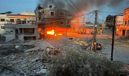 بالفيديو.. أثار الغارات الإسرائيلية على بلدة معركة