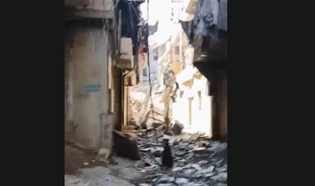 بالفيديو: دمار هائل في حي السلم جراء الضربات الاسرائيلية