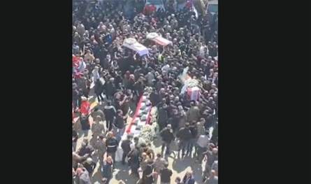 تشييع شهداء أمن الدولة.. ونقل جثامينهم إلى جبانة بلدة حارة صيدا لتوارى الثرى كودائع