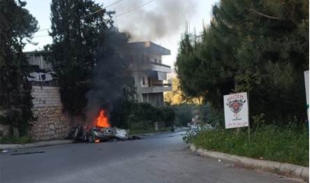 إستهداف سيارة على طريق عام شوكين - النبطية