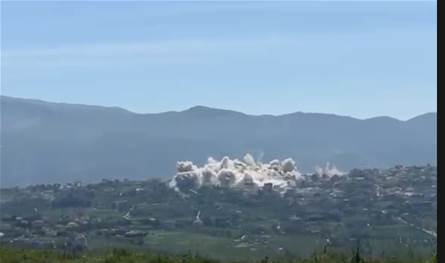 بالفيديو: الجيش الإسرائيلي يُنفذ تفجيرات في الخيام