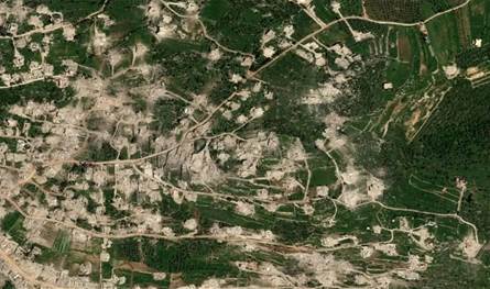 بلدات تم "محوها" وتسويتها بالأرض.. صور فضائية تكشف حجم الدمار في بنت جبيل وعلما الشعب