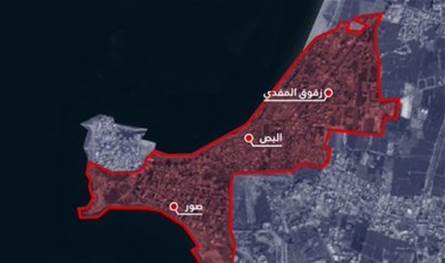 إنذار إسرائيليّ عاجل إلى سكان مدينة صور