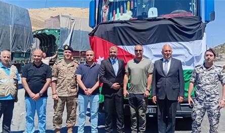 مساعدات أردنية جديدة تدخل لبنان عبر "المصنع" لإغاثة النازحين