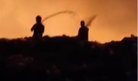 حريق في معمل النفايات في بعلبك