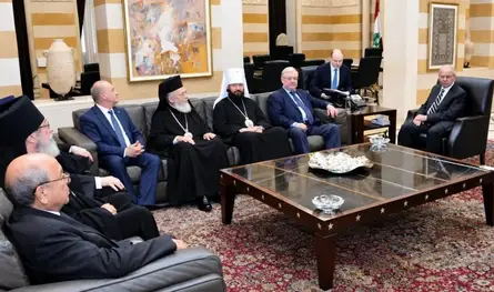 سلام استقبل وفدا روسيا كنسيا في حضور السفير روداكوف