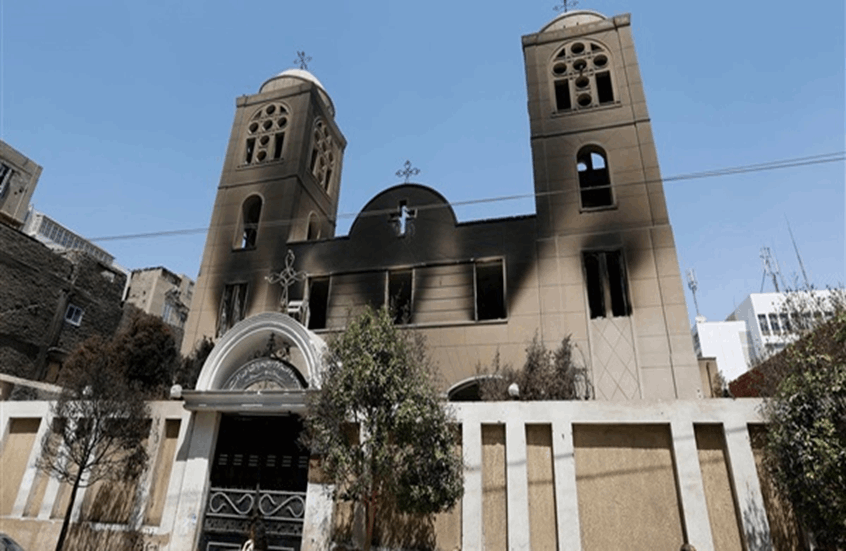 Egyptian security forces reveal the circumstances of a person setting fire inside a church in Giza