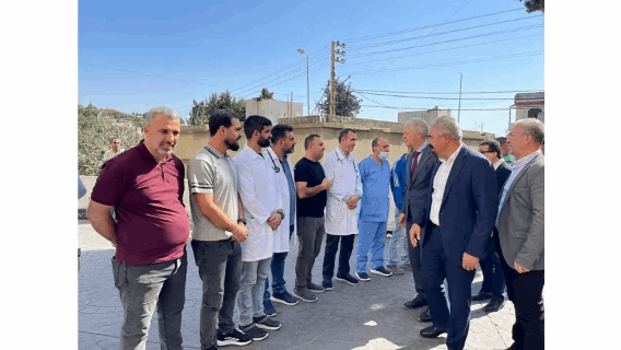 The Belgian and Chilean ambassadors at Tebnine Hospital... Hammadi: the only functioning one south of the Litani