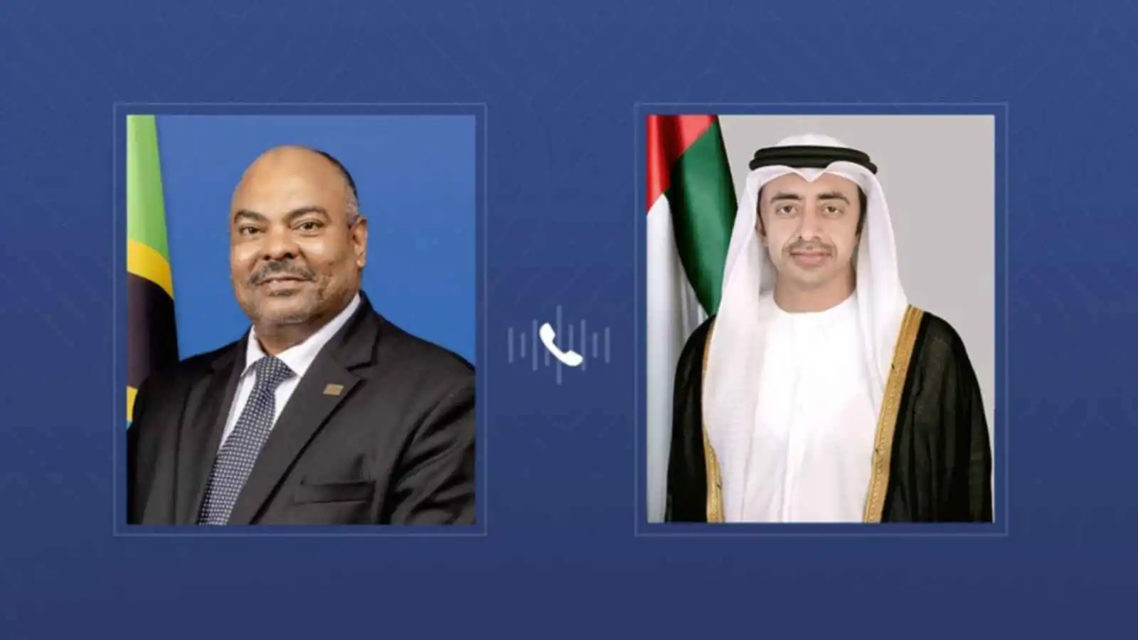 Abdullah bin Zayed discusses strengthening bilateral relations and regional developments with his Tanzanian counterpart