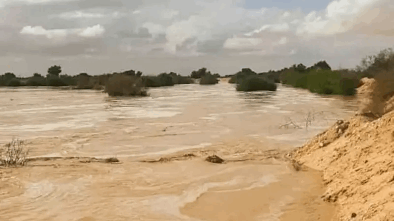 Torrential floods sweep through an Egyptian city... and authorities prepare with reservoirs